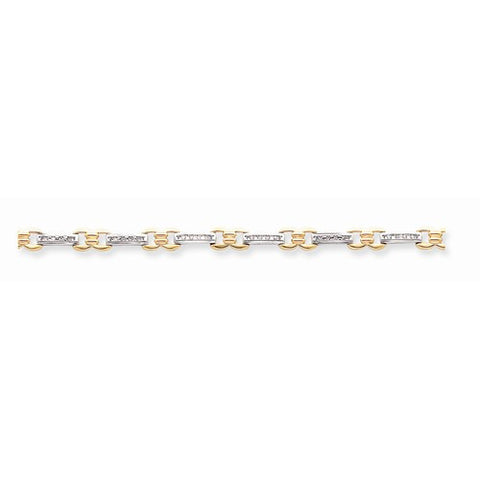 14K White & Yellow Gold Completed Fancy Diamond Tennis Bracelet