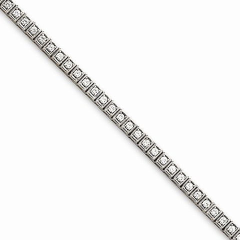 14K White Gold AA Diamond Tennis Bracelet