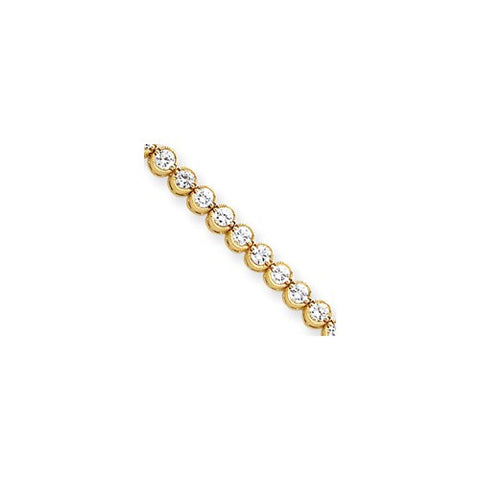 14K Yellow Gold AA Diamond Tennis Bracelet