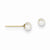 14k Yellow Gold 3-4mm White Button Freshwater Cultured Pearl Stud Earrings