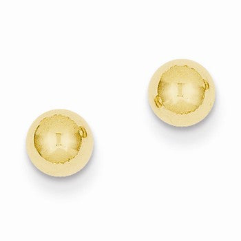 14k Yellow Gold Polished 5mm Ball Post Earrings