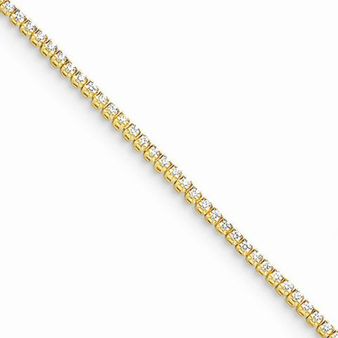 14K Yellow Gold AA Diamond Tennis Bracelet