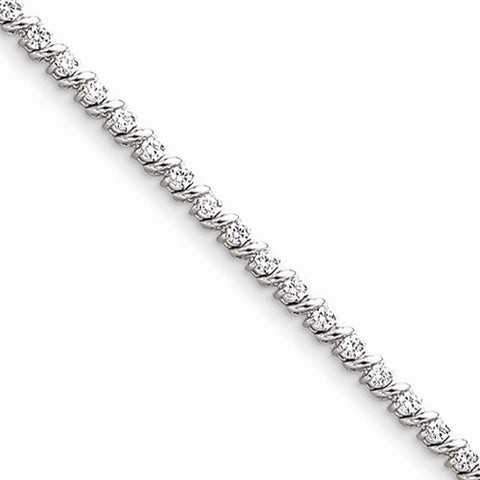 14K White Gold AA Diamond Tennis Bracelet