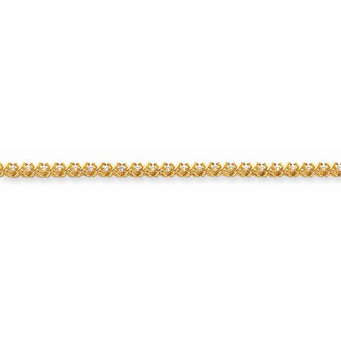 14K Yellow Gold AA Diamond Tennis Bracelet