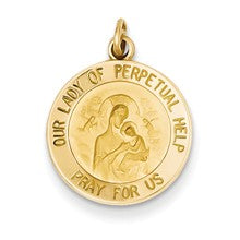 14k Gold Our Lady of Perpetual Help Medal Charm hide-image