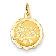 14k Gold Merry Christmas Disc Charm hide-image