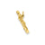 3-D Polished Flute Charm in 14k Gold