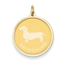 14k Gold Dachshund Disc Charm hide-image