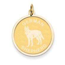14k Gold German Shepard Disc Charm hide-image