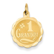 14k Gold #1 Grandpa Disc Charm hide-image