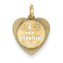 14k Gold #1 Goddaughter Heart Disc Charm hide-image