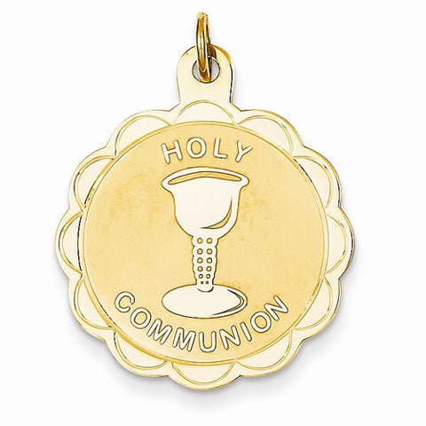 14k Gold Holy Communion Disc Pendant, Pretty Pendants for Necklace