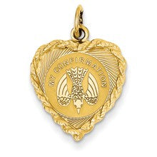 14k Gold My Confirmation Heart Disc Charm hide-image