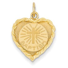 14k Gold Baptism Heart Charm hide-image