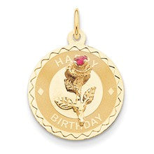 14k Gold Happy Birthday Disc Charm hide-image