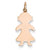 14k Rose Gold Solid Polished Engravable Girl Charm hide-image