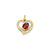 Enameled Ladybug in Heart Charm in 14k Gold