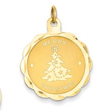 14k Gold Merry Christmas Disc Charm hide-image