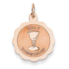 14k Rose Gold Holy Communion Disc Charm hide-image