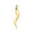 Hollow Polished 3-Dimensional Medium Italian Horn Charm in 14k Gold