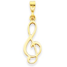 14k Gold Treble Clef Charm hide-image