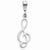 14k White Gold Music Note Pendant, Pendants for Necklace