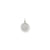 Aries Zodiac Scalloped Disc Charm in 14k White Gold