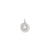 Satin Polished Engravable Virgo Zodiac Scalloped Disc Charm in 14k White Gold