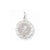 14k White Gold Satin Polished Engravable Sagittarius Zodiac Scalloped Disc Pendant, Pendants for Necklace