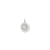 Satin Polished Capricorn Zodiac Scalloped Disc Charm in 14k White Gold