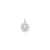 Satin Polished Engravable Aquarius Zodiac Scalloped Disc Charm in 14k White Gold
