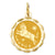 Satin Polished Engravable Taurus Zodiac Scalloped Disc Charm in 14k Gold