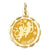 14k Gold Satin Polished Engravable Gemini Zodiac Scalloped Disc Charm hide-image