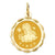 14k Gold Satin Polished Engravable Virgo Zodiac Scalloped Disc Charm hide-image