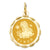 Satin Polished Engravable Virgo Zodiac Scalloped Disc Charm in 14k Gold