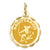 14k Gold Satin Polished Engravable Sagittarius Zodiac Scalloped Disc Charm hide-image