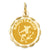 Satin Polished Engravable Sagittarius Zodiac Scalloped Disc Charm in 14k Gold