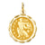 Satin Polished Engravable Aquarius Zodiac Scalloped Disc Charm in 14k Gold