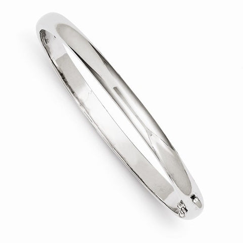 14K White Gold Polished Casted Hinged Bangle Bracelet