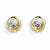 14k Yellow Gold 4mm Bezel April/White Zircon Post Earrings