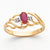 14k Yellow Gold Diamond & Ruby Birthstone Ring