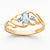 14k Yellow Gold Diamond & Blue Topaz Birthstone Ring