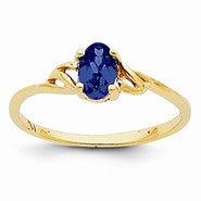 14k Yellow Gold Sapphire Birthstone Ring
