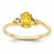 14k Yellow Gold Citrine Birthstone Ring