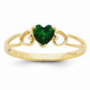 14k Yellow Gold Emerald Birthstone Ring