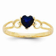 14k Yellow Gold Sapphire Birthstone Ring