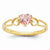 14k Yellow Gold Pink Tourmaline Birthstone Ring