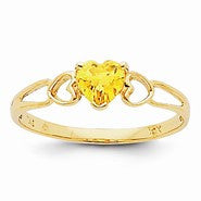 14k Yellow Gold Citrine Birthstone Ring