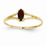 14k Yellow Gold Garnet Birthstone Ring