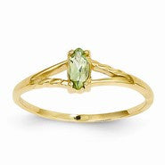 14k Yellow Gold Peridot Birthstone Ring